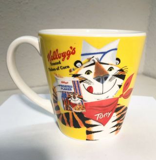 Vintage Kelloggs Frosted Flakes Tony The Tiger Coffee Mug Yellow Cup 2006 Cereal