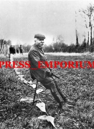 Georges Clemenceau Durant Une Partie De Chasse 1907 Photo Presse Vintage Hunting
