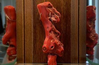 Old HUGE ANTIQUE/Vintage NATURAL Blood RED CORAL Branch PENDANT Handmade Crafts 5