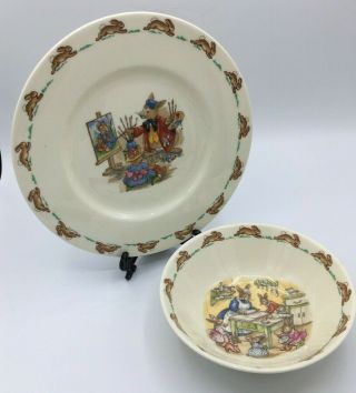 Bunnykins Royal Doulton Plate And Cereal Bowl 1970 