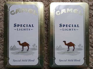 2x Vintage Camel Cigarettes Collectable Tin - With Matches