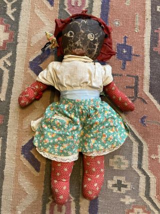 Large Antique Black Americana Rag Doll - Folk Art 2