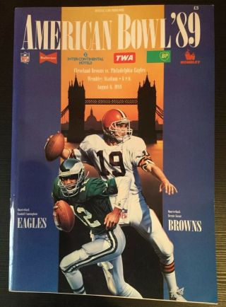 Mega Rare Vintage Nfl Official Game Programme,  American Bowl 1989 Wow