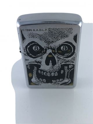 Zippo 1995 Skull Face Skeleton Decorative Cigarette Lighter Collectible Antique