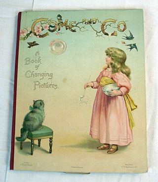 Antique 1899 Come And Go A Book Of 6 Changing Pictures Ernest Nister London Vict