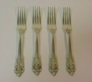 Set/4 Wallace Grand Baroque Sterling Silver Dinner Forks - 270 Grams