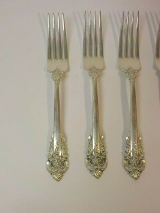 Set/4 Wallace GRAND BAROQUE Sterling Silver Dinner Forks - 270 grams 2