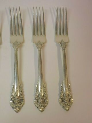 Set/4 Wallace GRAND BAROQUE Sterling Silver Dinner Forks - 270 grams 3