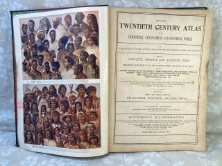 Antique The Twentieth Century Atlas Of The World By J Martin Miller 1902