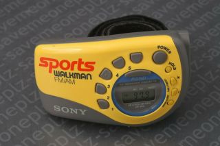 Vintage Sony Srf - M78 Yellow Sports Walkman Am Fm Radio With Armband