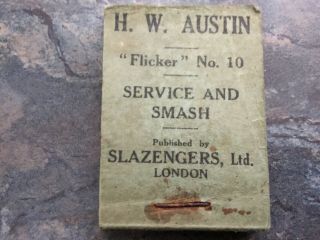 H W Austin Slazengers Vintage Tennis Flicker Book No 10 Service And Smash Vgc