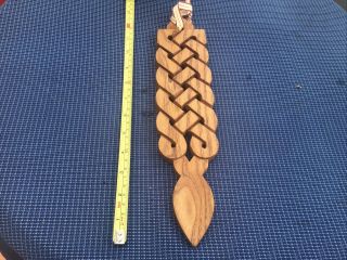 Vintage Traditional Hand Carved Wooden Welsh Love Spoon