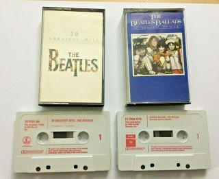 The Beatles Ballads / 20 Greatest / Rock N Roll 1 & 2 Cassette Tapes Vintage