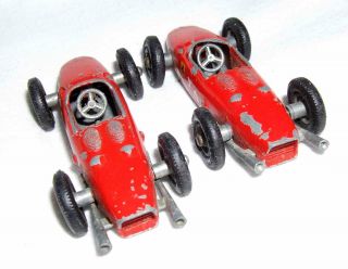 2 vintage diecast racing cars by lesney red F1 Ferrari No 73 made in gt britain 2