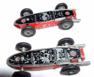 2 vintage diecast racing cars by lesney red F1 Ferrari No 73 made in gt britain 3