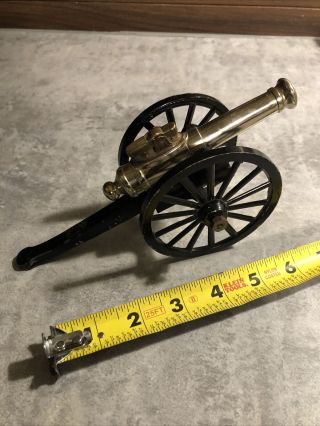 Vintage Metal Canon Table Lighter Brass Cast Iron