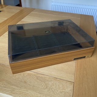 Vintage Cassette Teak Effect Storage Box Holds 33 Tapes With Hinged Perspex Lid