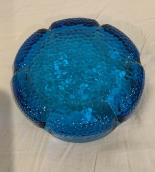 Vintage Blue Glass Ashtray 5 - 3/4 
