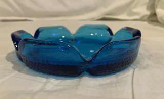 Vintage Blue Glass Ashtray 5 - 3/4 