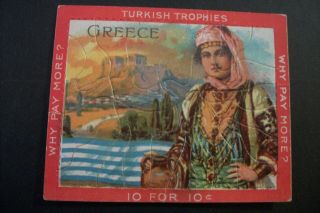 Cigarette Tobacco Card Turkish Trophies Jigsaw Puzzle 1910 Greece