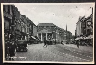 Rp Vintage Postcard Warks C6 - Broadgate,  Coventry - Car Bovril Tram,  H Samuel
