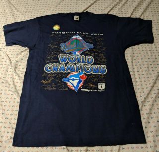 Vintage 1993 Single Stitched Toronto Blue Jays World Champions T Shirt Size L