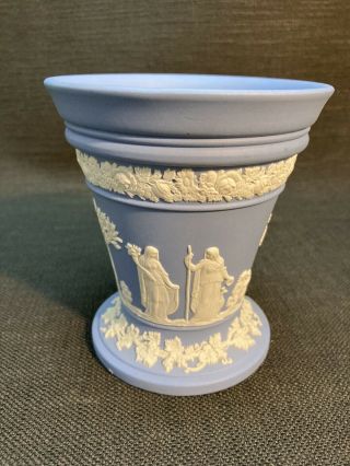 Vintage Wedgwood Blue & White Jasperware Vase A/f