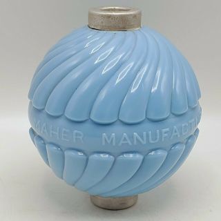 Blue Milk Glass Maher Manufacturing Co.  Lightning Rod Ball - Preston Iowa