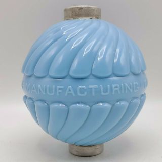 Blue Milk Glass Maher Manufacturing Co.  Lightning Rod Ball - Preston Iowa 3