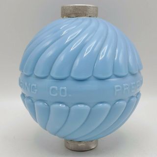 Blue Milk Glass Maher Manufacturing Co.  Lightning Rod Ball - Preston Iowa 4