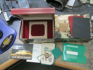 80’s Rolex Ladies President Red Leather Watch Box ;case.  Booklet Tag