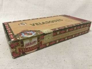 Vintage Cardboard Empty Cigar Box Humidor VELASQUES Spain Sigaren Holland Dutch 3