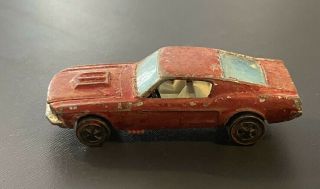1967 Hot Wheels Custom Mustang Red Car Redline Mattel Vintage