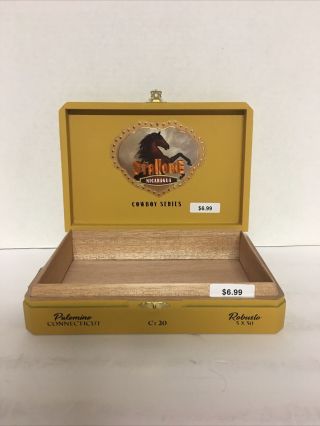 Stallone Cowboy Series Robusto Connecticut Empty Wooden Cigar Box Humidor