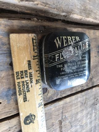 Vintage Fishing Line Equipment Weber’s Black Tin Rough
