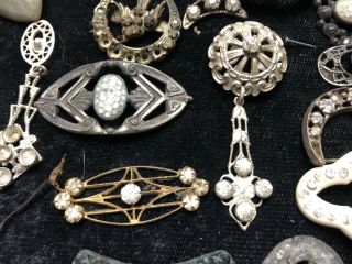 400pc.  Lg.  Antique Button,  Shoe Buckles,  W Sterling And Some Gold Jewelry