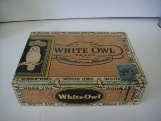 Vintage White Owl 10 Cent Cigar Box Invincible Blended W/ Havana