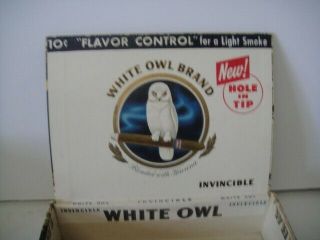 Vintage WHITE OWL 10 Cent Cigar Box INVINCIBLE Blended w/ Havana 2