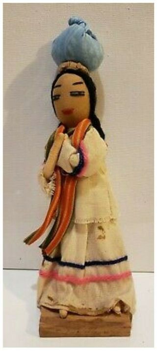 Vintage Handmade Central South Native American Woman Toy Doll 3/6/1980