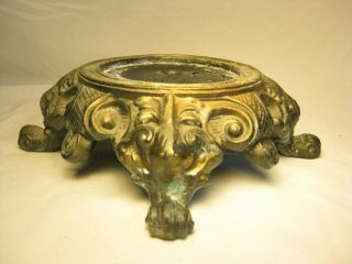 Ornate Claw Foot Antique Style Vintage Cast Metal Lamp Base Foot Stand Part
