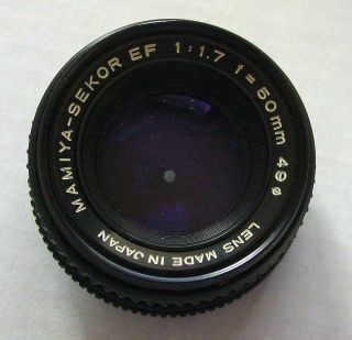 Vintage Mamiya Sekor Ef 35mm Photo Camera Lens 50mm 1:1.  7 Japan
