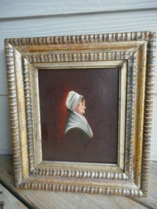 Antique 19th Century Portrait of a Women in a Gilt & Silver Finish Frame 3