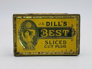Vintage Pipe Tobacco Tin J.  G.  Dill 