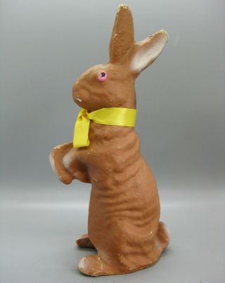 Vintage German Paper Mache Brown Easter Bunny 9.  5 " Composition Germany