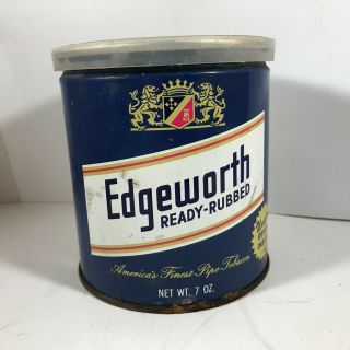 Vintage Edgeworth Ready - Rubbed Tobacco Tin W/ Lid Empty