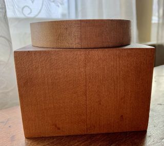 Vintage Square Wooden Trinket Box W/ Round Lid By J.  K.  Adams Dorset Vermont