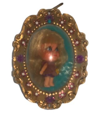 Lilac Lucky Gold Locket Vintage Liddle Kiddle Mattel Jewelry Doll Vintage 1967