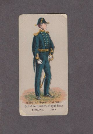 1888 Kinney Tobacco Military Series N224 Sub Lieutenant Royal Navy.  England 1869