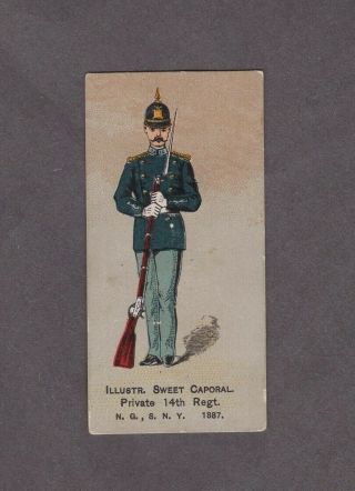 1888 Kinney Tobacco Military Series N224 Private 14th Regt.  N.  G.  S.  N.  Y.  1887