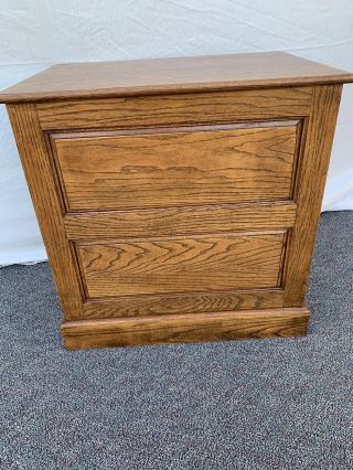 Vintage Oak Wood Raised Panel 2 Drawer File Cabinet Legal and Letter 3